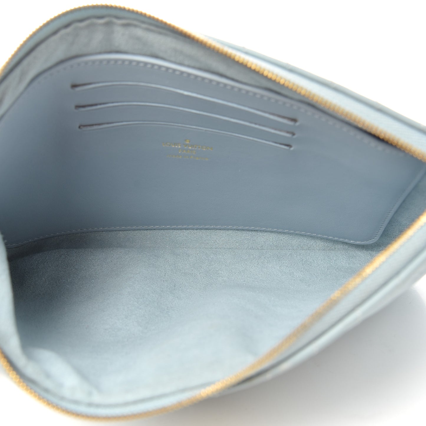 Calfskin New Wave Zipped Pochette Porcelain Blue