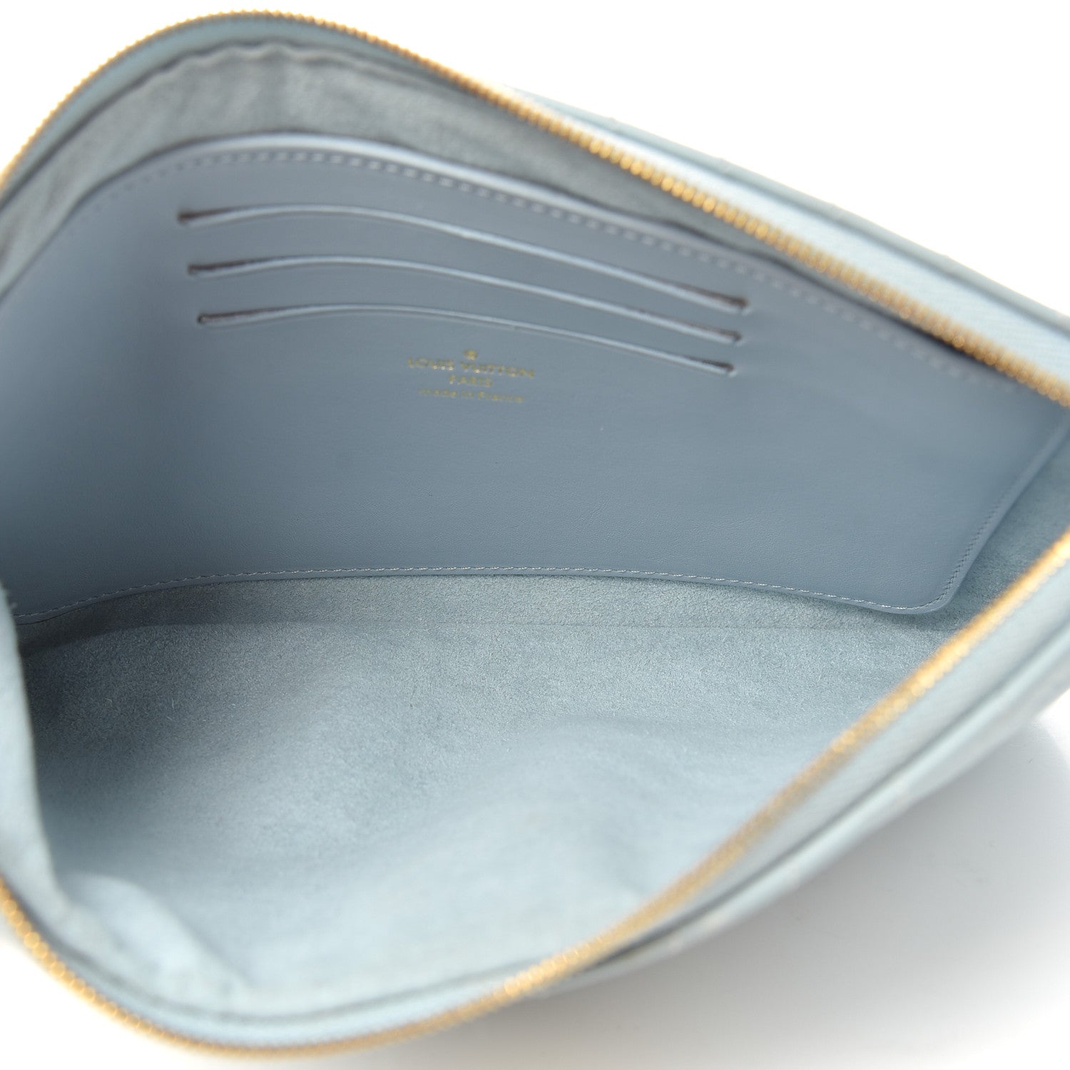 Louis Vuitton Calfskin New Wave Zipped Pochette Porcelain Blue 5 of 6