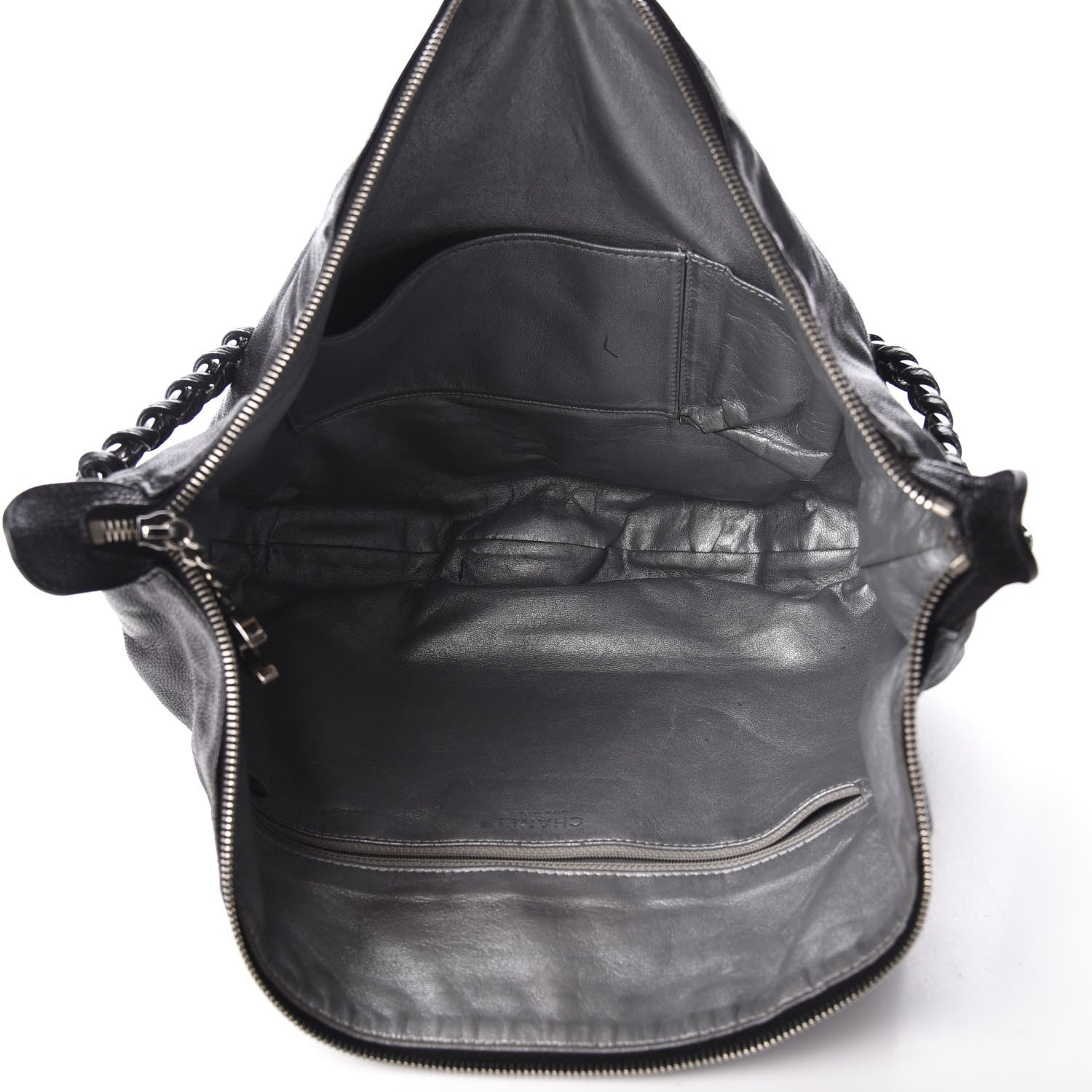 Chanel Glazed Caviar Modern Chain Hobo Black 4 of 15