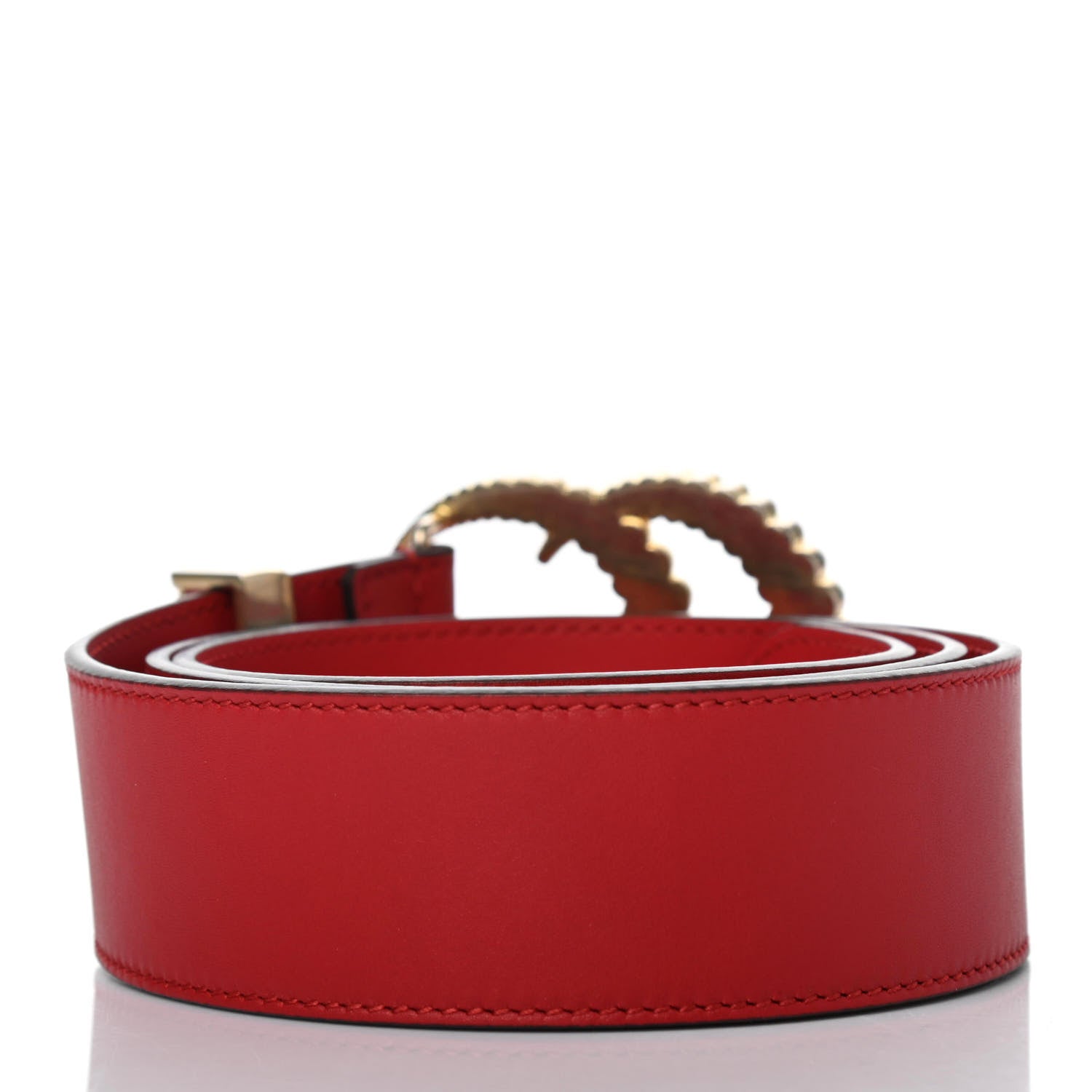 Gucci Moon Calfskin Torchon Double G 40mm Belt 90 36 Hibiscus Red 2 of 4