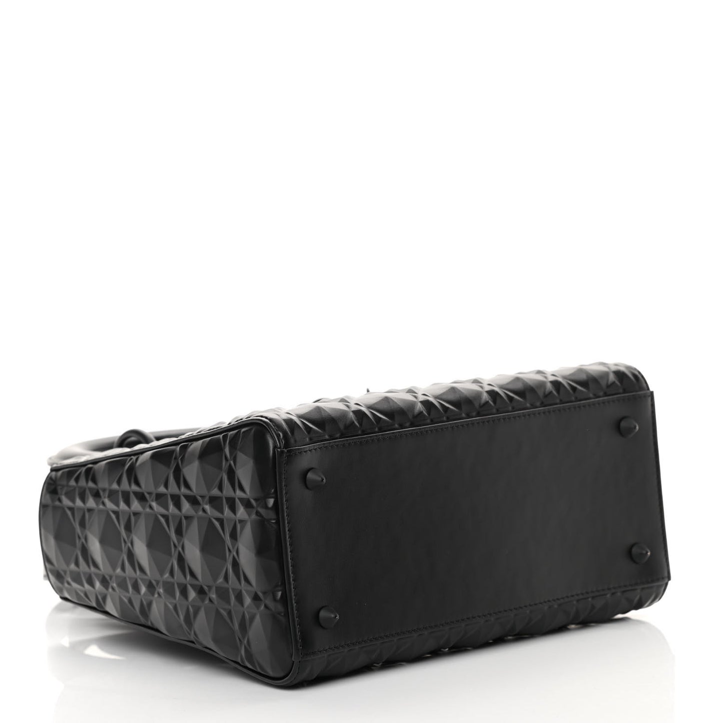 Calfskin Cannage Diamond Cannage Medium Lady Dior Black