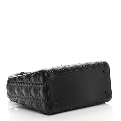 Christian Dior Calfskin Cannage Diamond Cannage Medium Lady Dior Black 4 of 12
