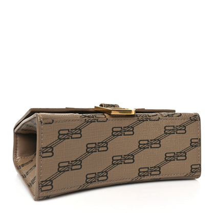 Balenciaga Coated Canvas BB Monogram Hourglass Top Handle Bag XS Beige Brown 4 of 8