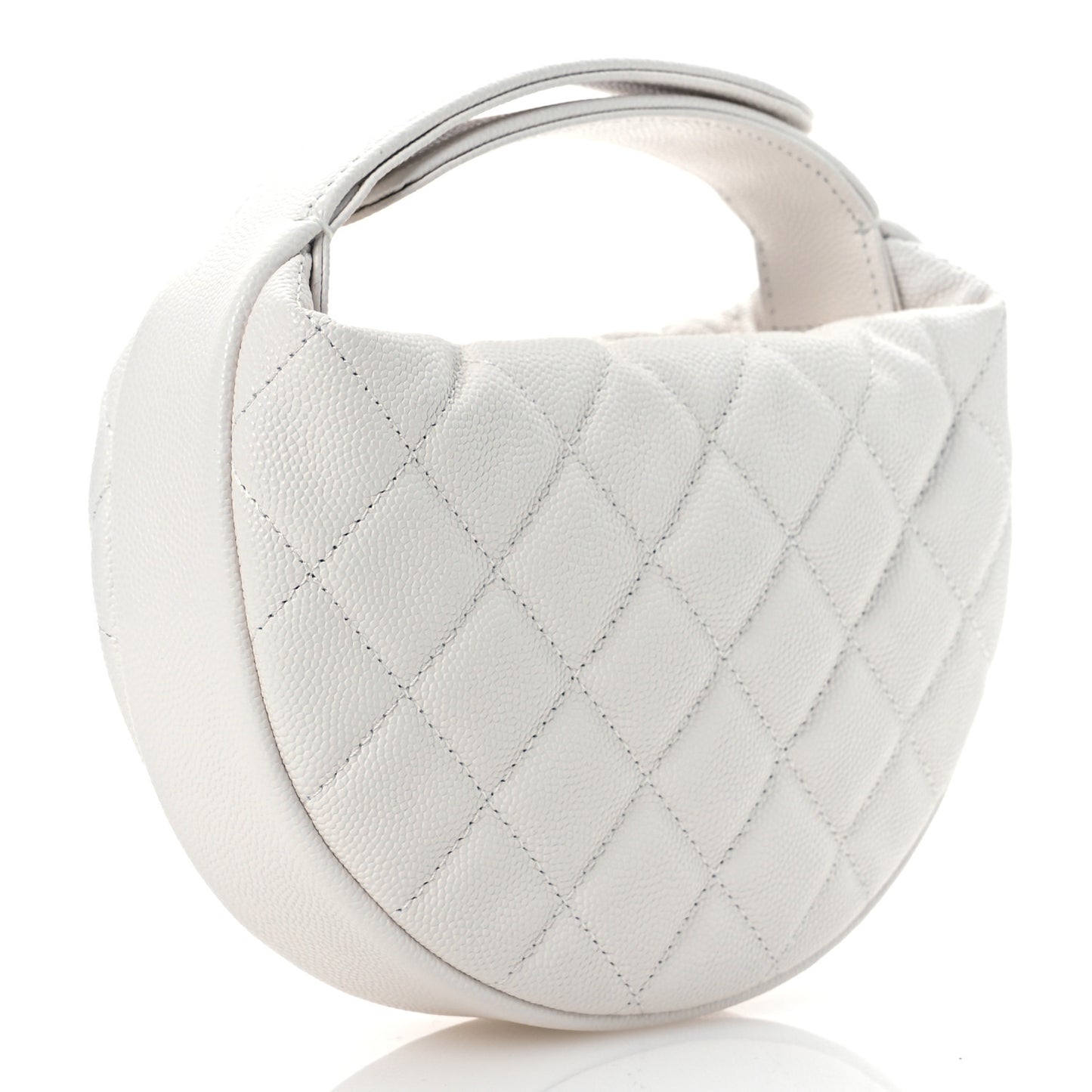 Caviar Quilted Polly Pocket Pouch Hobo White