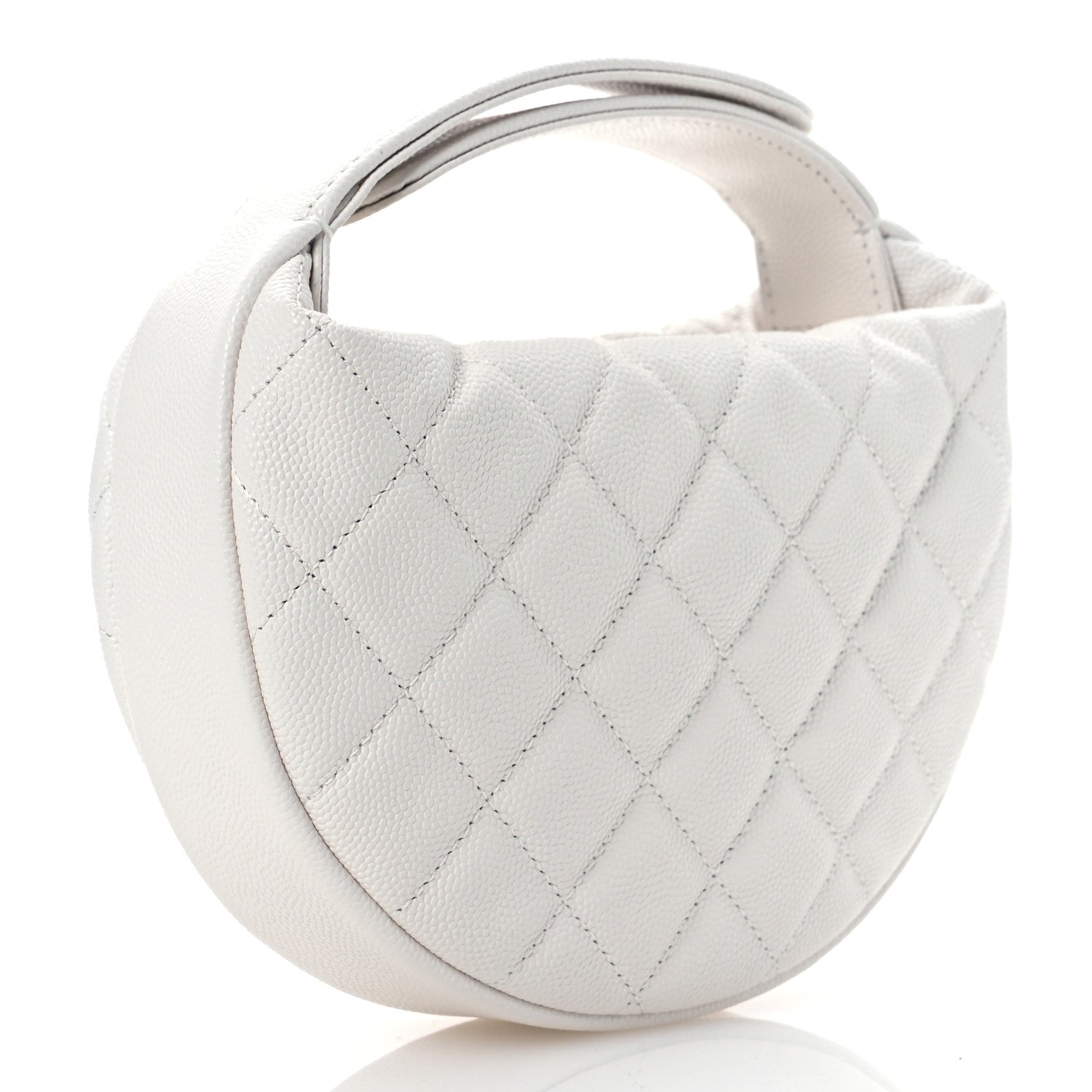 Chanel Caviar Quilted Polly Pocket Pouch Hobo White 3 of 12