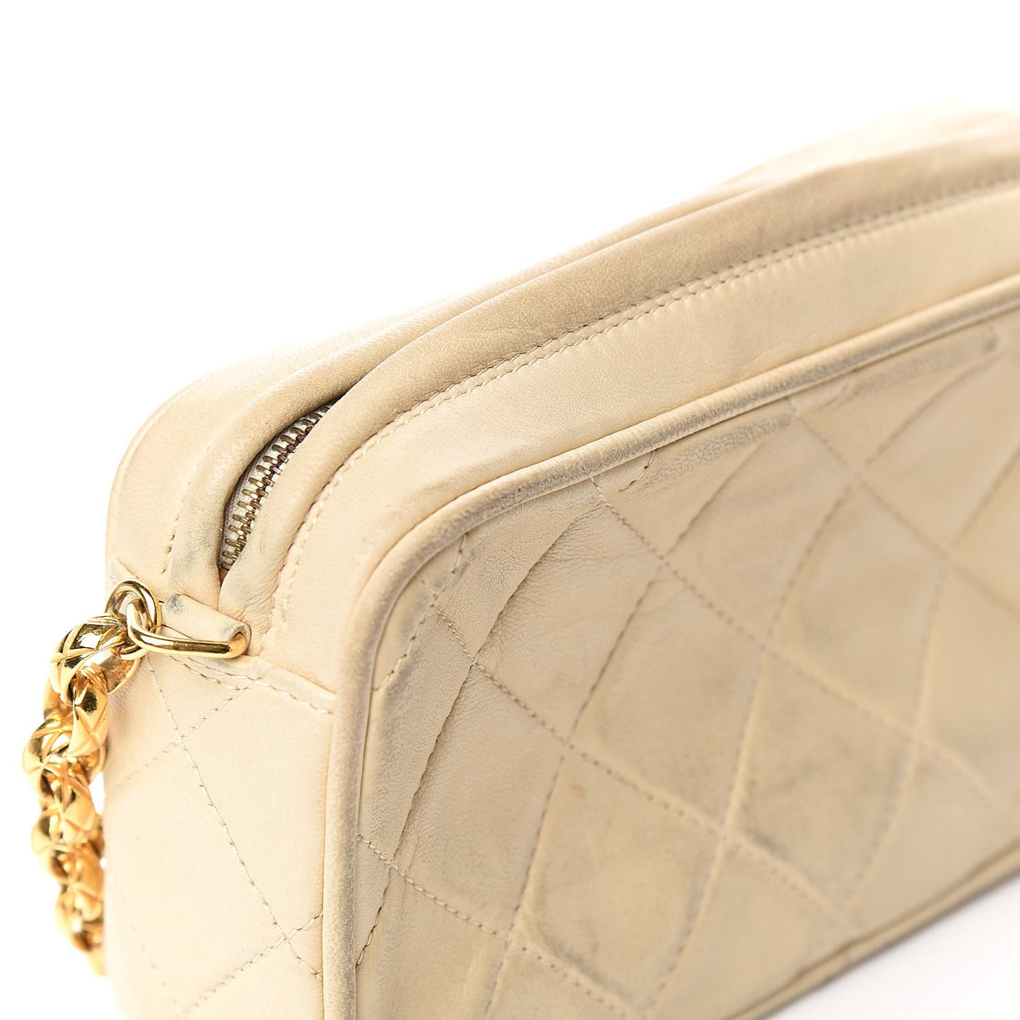 Lambskin Small Tassel Camera Case Beige