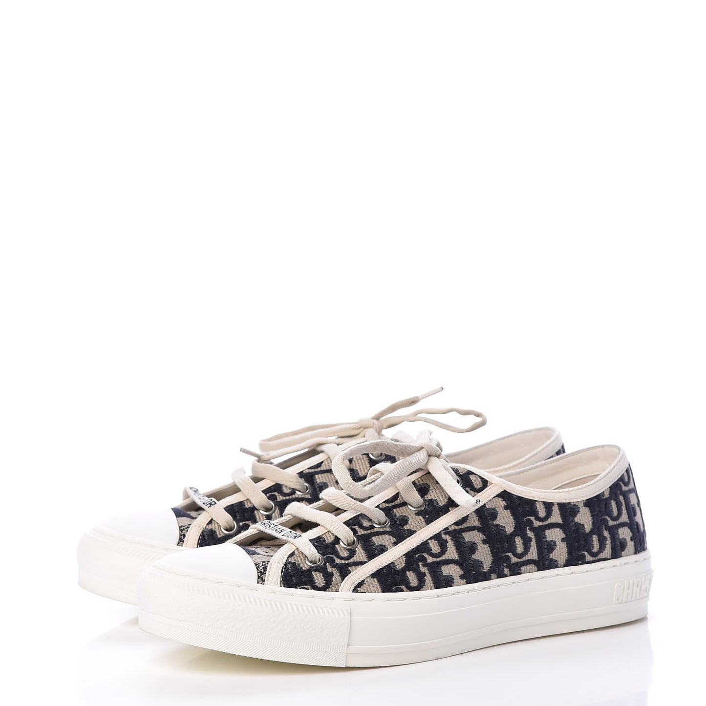 Canvas Oblique Walk'N'Dior Low Top Sneakers 40 Deep Blue