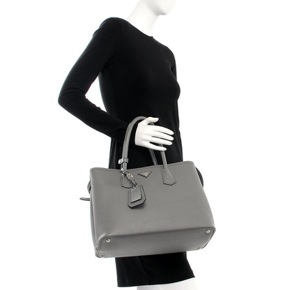 Prada Saffiano Cuir Large Double Bag Marmo 3 of 15