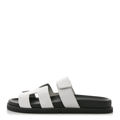 Hermes Calfskin Womens Chypre Sandals 39.5 White 1 of 9