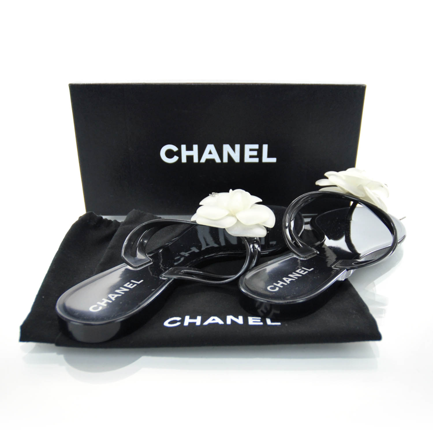 Chanel Jelly Camellia Thong Sandals 40 3 of 6