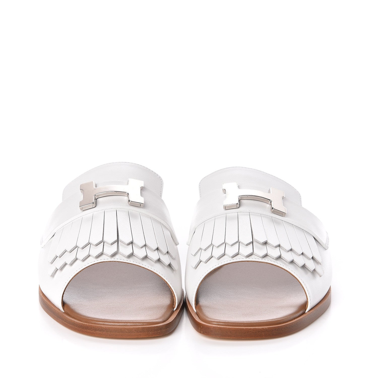 Hermes Calfskin Auteuil Sandals 37 White 2 of 8