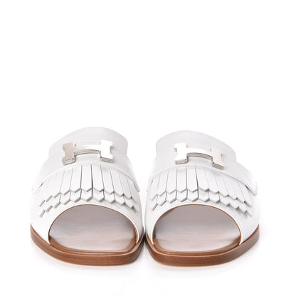 Hermes Calfskin Auteuil Sandals 37 White 2 of 8