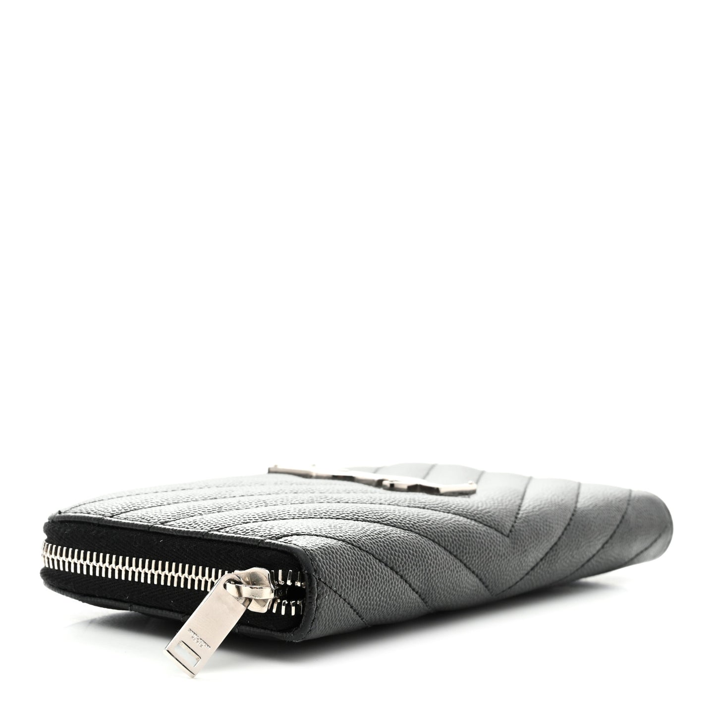 Grain De Poudre Matelasse Chevron Monogram Zip Around Wallet Black