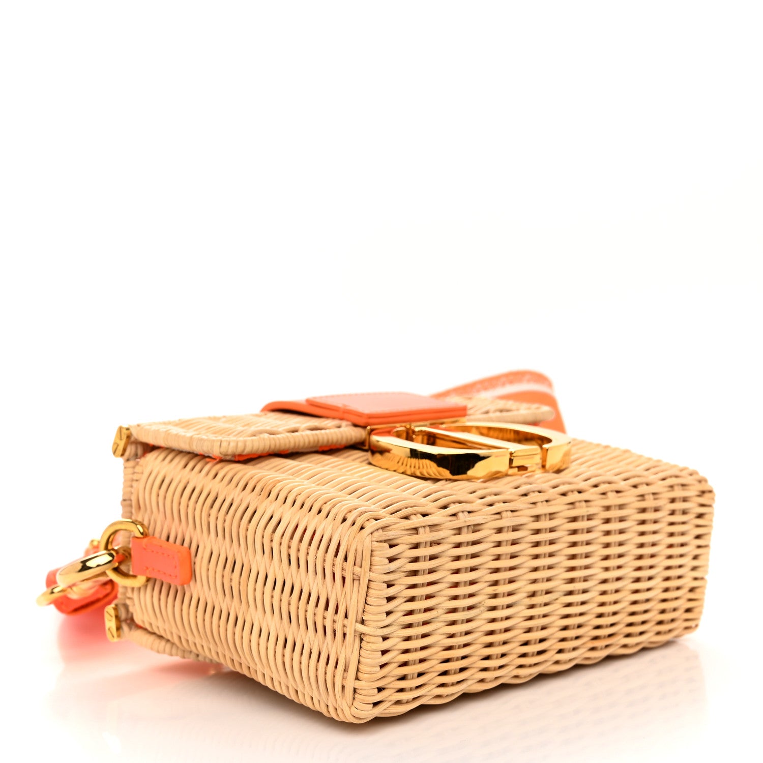 Christian Dior Wicker Oblique 30 Montaigne Box Bag Fluorescent Orange 4 of 11