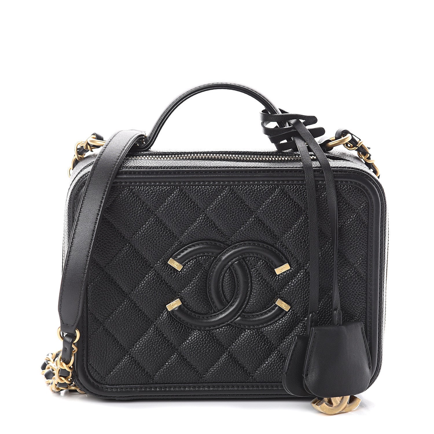 Chanel Caviar Quilted Medium CC Filigree Vanity Case Black 1 of 8