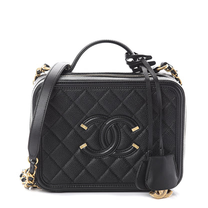 Chanel Caviar Quilted Medium CC Filigree Vanity Case Black 1 of 8