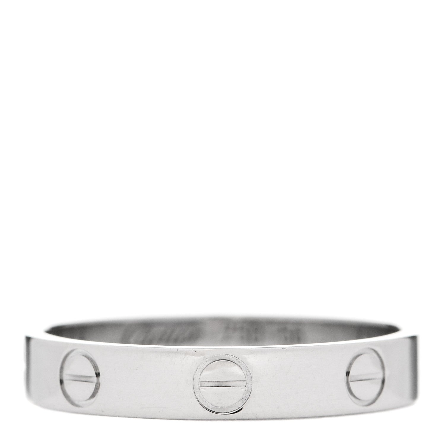 Cartier 18K White Gold 3.5mm LOVE Wedding Band Ring 56 7.5 1 of 3