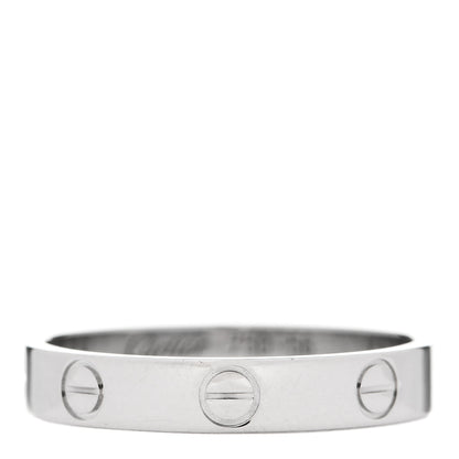 Cartier 18K White Gold 3.5mm LOVE Wedding Band Ring 56 7.5 1 of 3