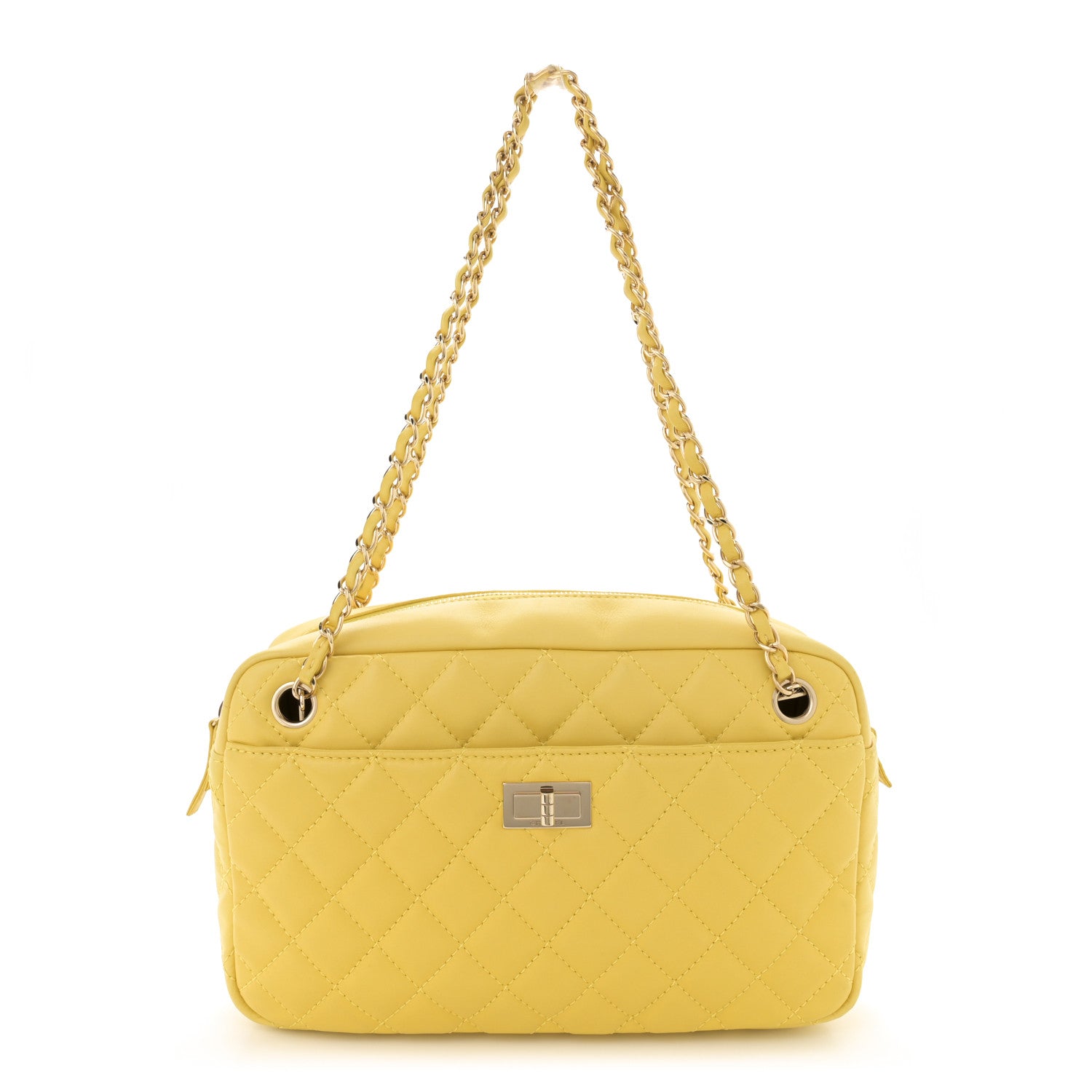 Chanel Calfskin Quilted Reissue Medium Camera Case  Yellow 1 of 15