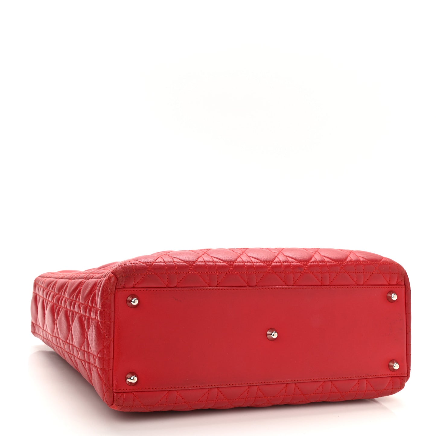 Lambskin Cannage Large Lady Dior Red