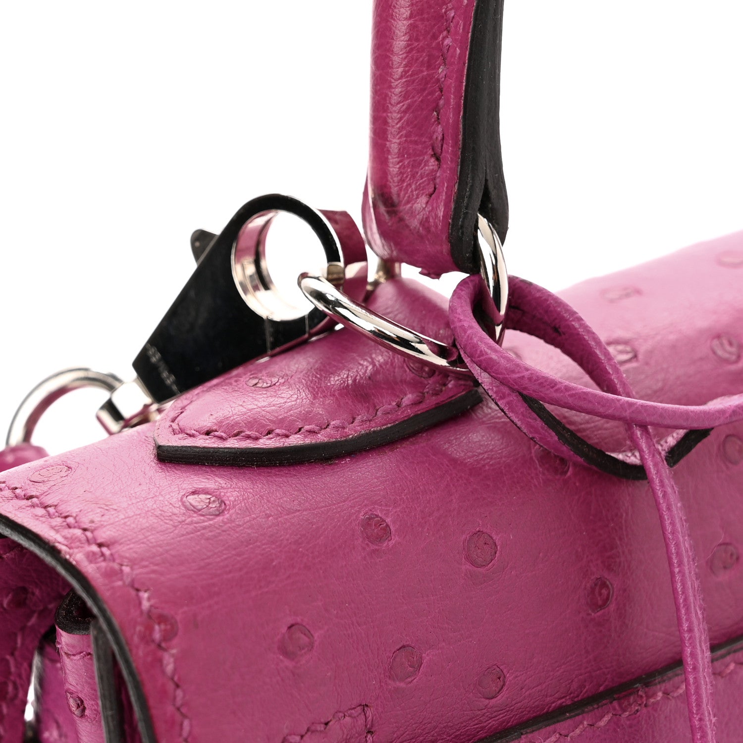 Hermes Ostrich Kelly Sellier 25 Rose Pourpre 11 of 12