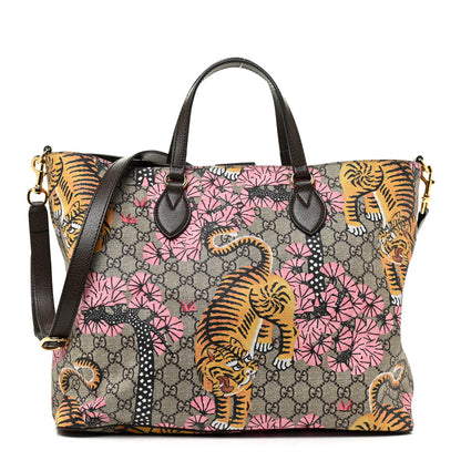 Gucci Soft GG Supreme Monogram Bengal Medium Crossbody Tote Beige Pink 1 of 10