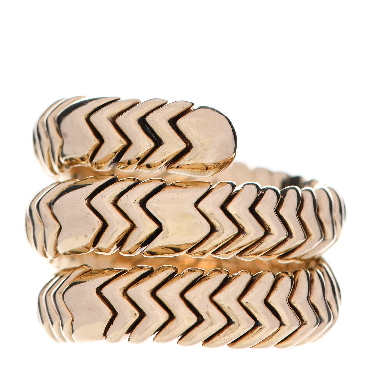 Bulgari 18K Yellow Gold Spiga Ring 58 8.5 1 of 6