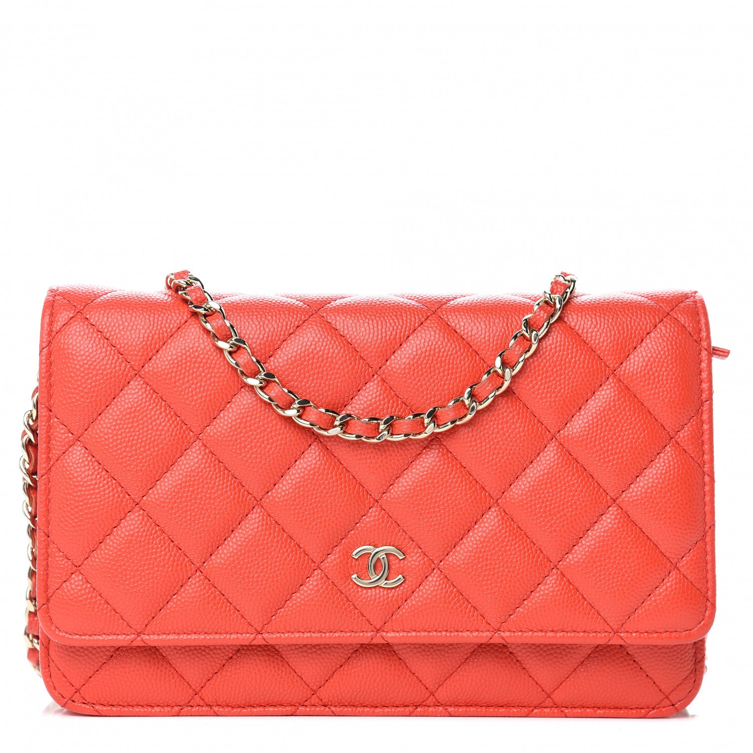 Chanel Caviar Quilted Wallet on Chain WOC Red 1 of 13