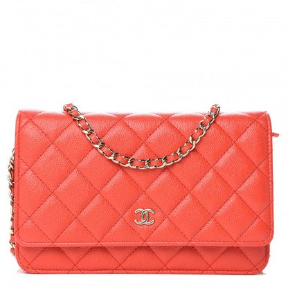 Chanel Caviar Quilted Wallet on Chain WOC Red 1 of 13
