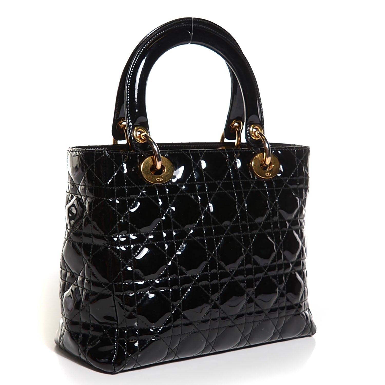 Christian Dior Patent Cannage Medium Lady Dior Black 3 of 7