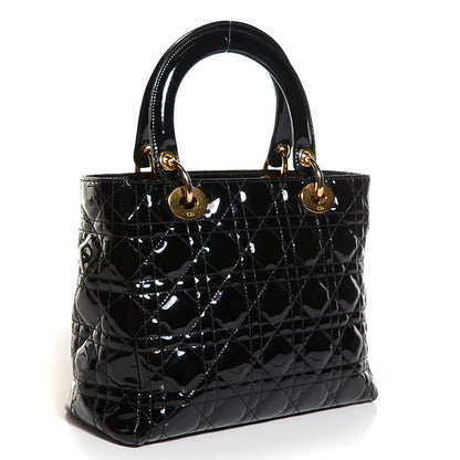 Christian Dior Patent Cannage Medium Lady Dior Black 3 of 7