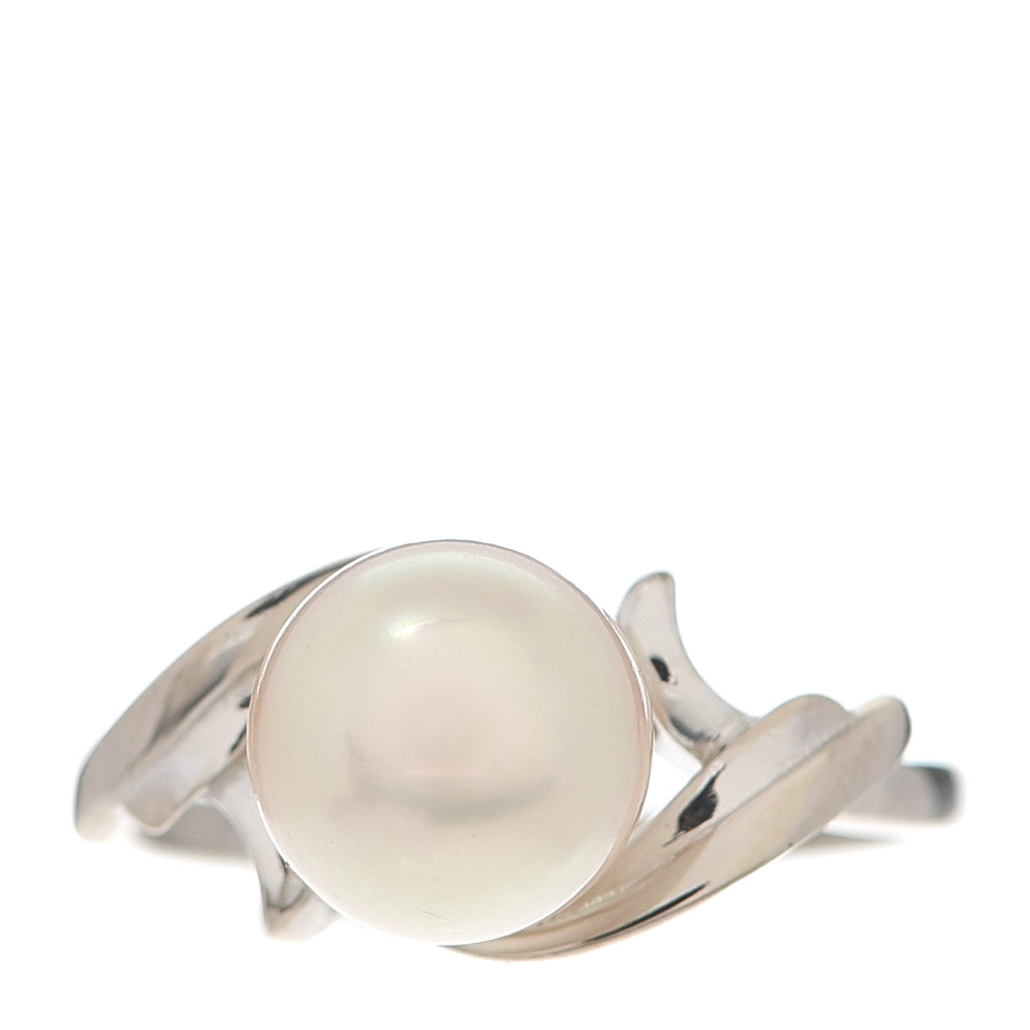 Mikimoto 14K White Gold Akoya Pearl 8mm Ring 52 6 1 of 5