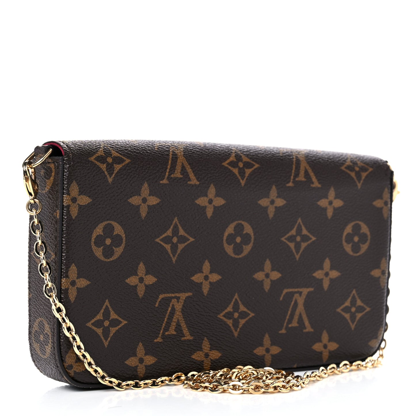 Monogram Pochette Felicie Chain Wallet Fuchsia