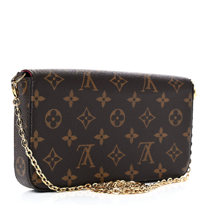 Louis Vuitton Monogram Pochette Felicie Chain Wallet Fuchsia 4 of 12