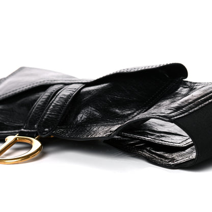 Christian Dior Crinkled Lambskin 135mm Saddle Belt Black 7 of 9