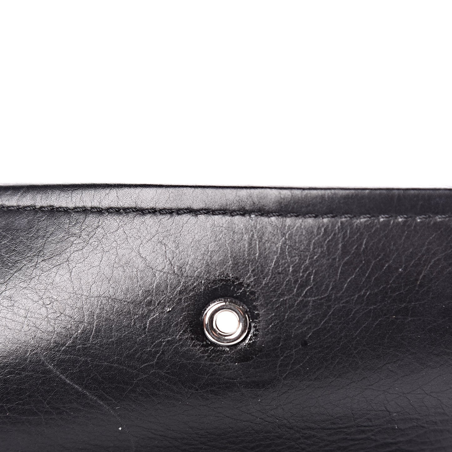 Washed Calfskin Hamptons Flap Bag Black