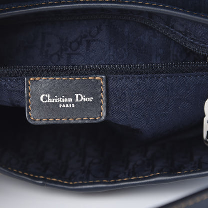 Christian Dior Denim Embroidered Saddle Bag Blue Multi 6 of 10