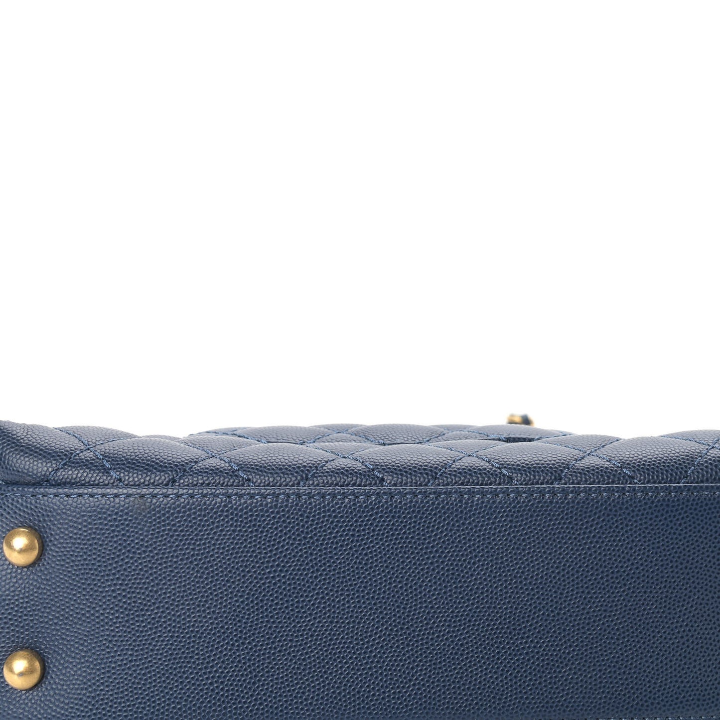 Caviar Quilted Mini Coco Handle Flap Navy Blue