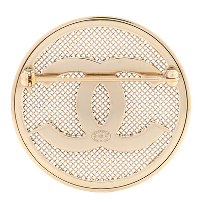 Chanel Mesh Circle CC Brooch Gold 3 of 5