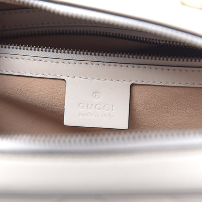 Gucci Calfskin Matelasse Sylvie Web Small GG Marmont Top Handle Shoulder Bag White 6 of 14