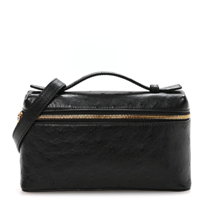 Loro Piana Ostrich L19 Extra Pocket Pouch Black 1 of 9