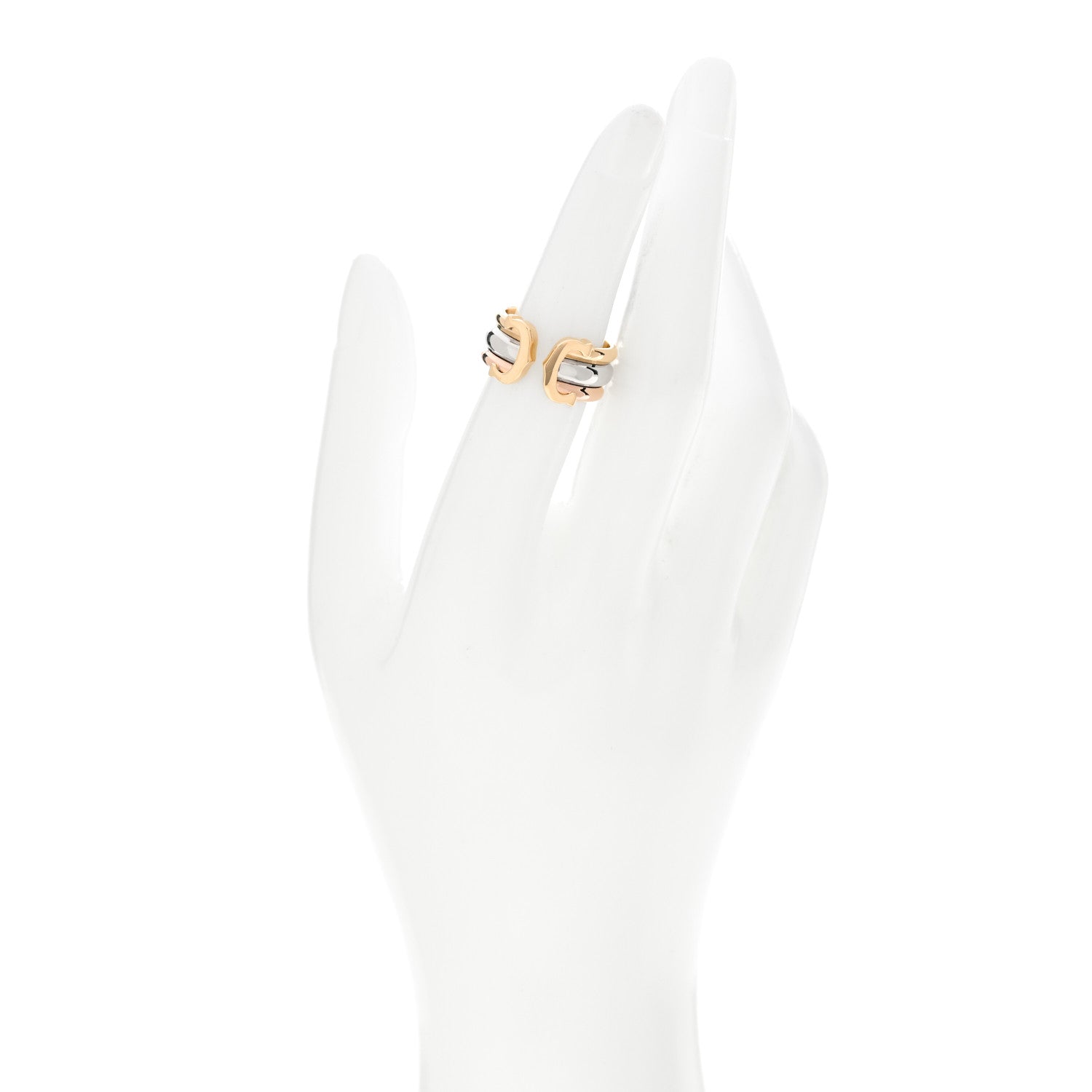 Cartier 18K Pink Yellow White Gold 8mm C De Cartier Ring 50 5.5 2 of 4