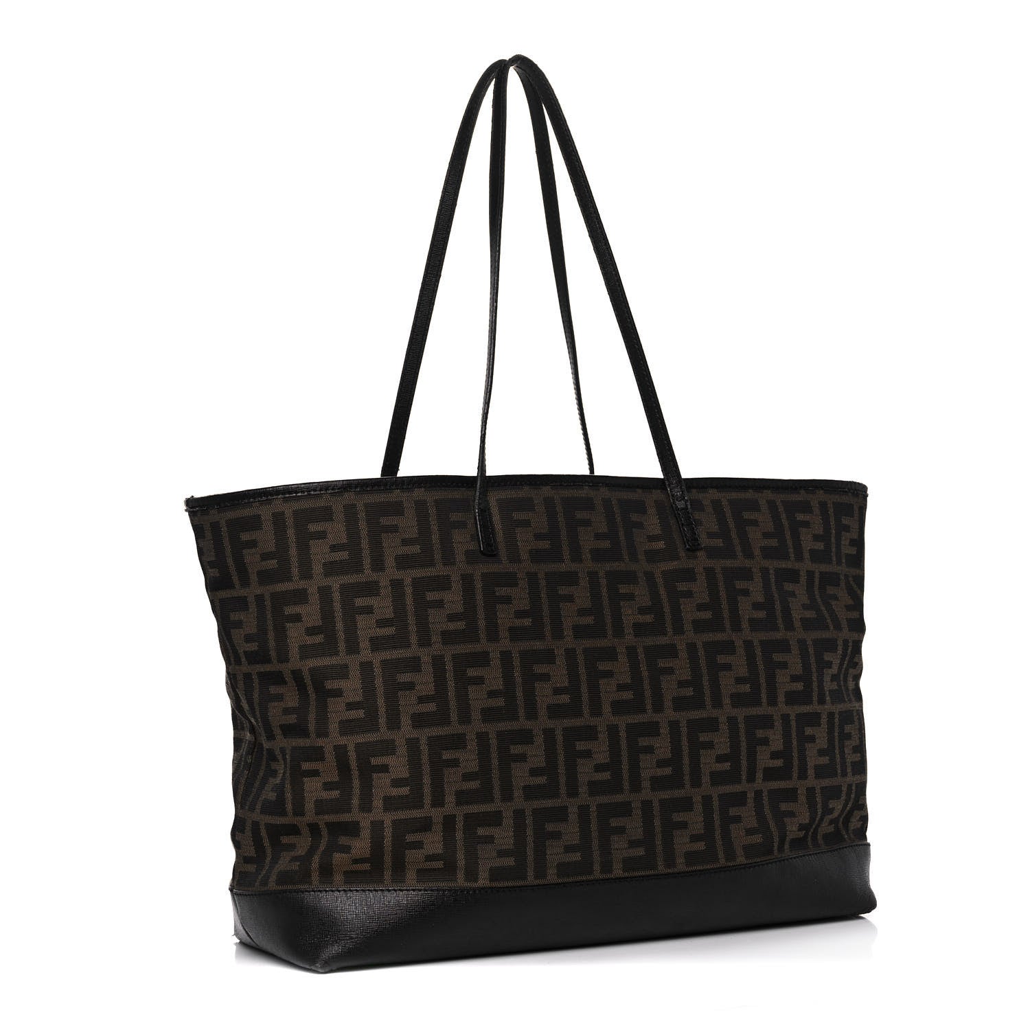 Fendi Zucca Vitello Elite Medium Roll Tote Tobacco Black 3 of 22