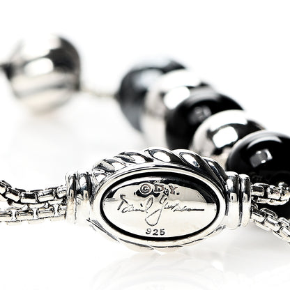 David Yurman Sterling Silver Black Onyx Hematite 8mm Elements Bead Bracelet 3 of 3