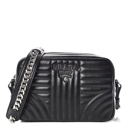 Prada Soft Calfskin Diagramme Crossbody Bag Black 1 of 10