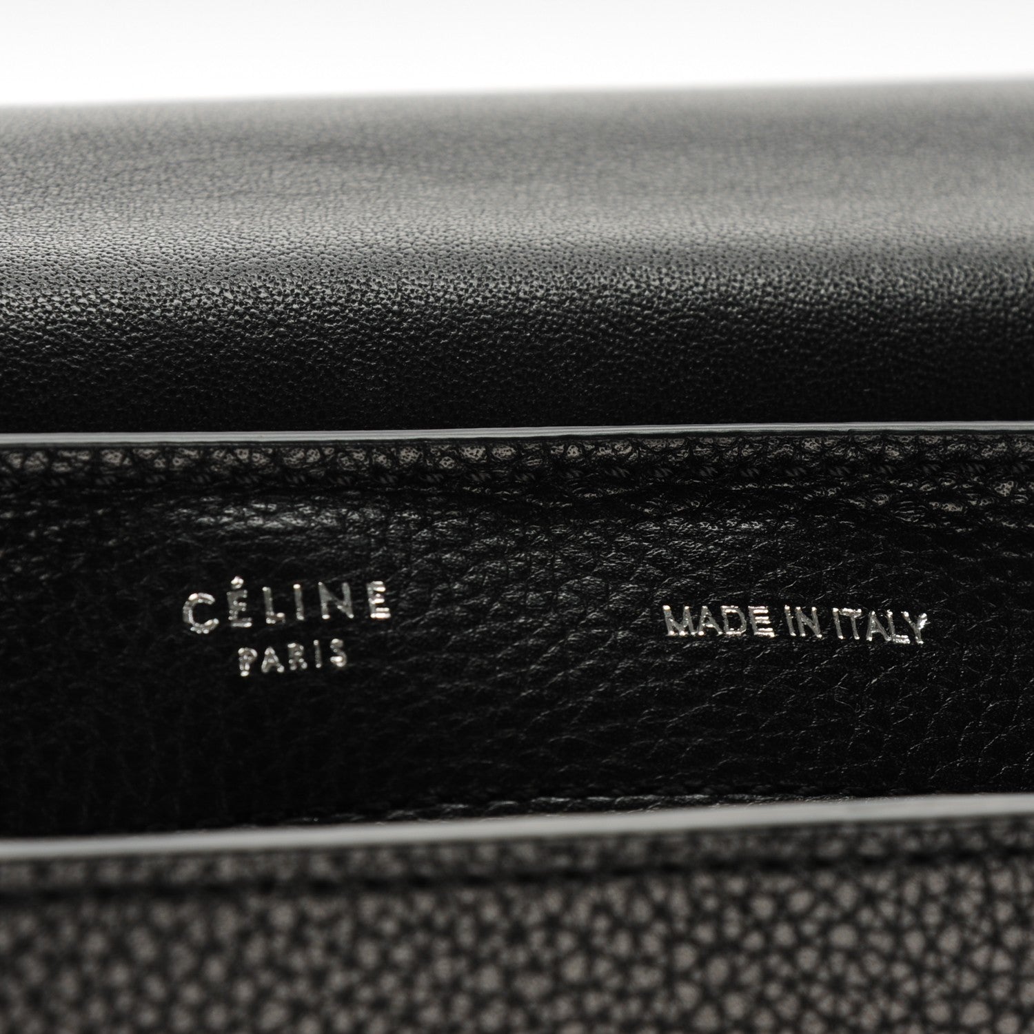 Celine Drummed Calfskin Suede Large Trapeze Black 5 of 7