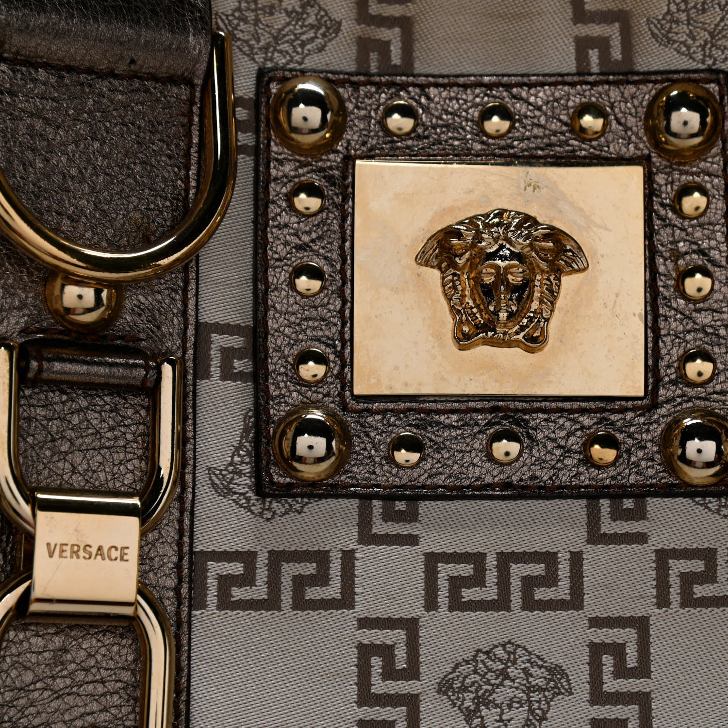 Versace Metallic Calfskin Snap Out Of It Bag Bronze 14 of 28