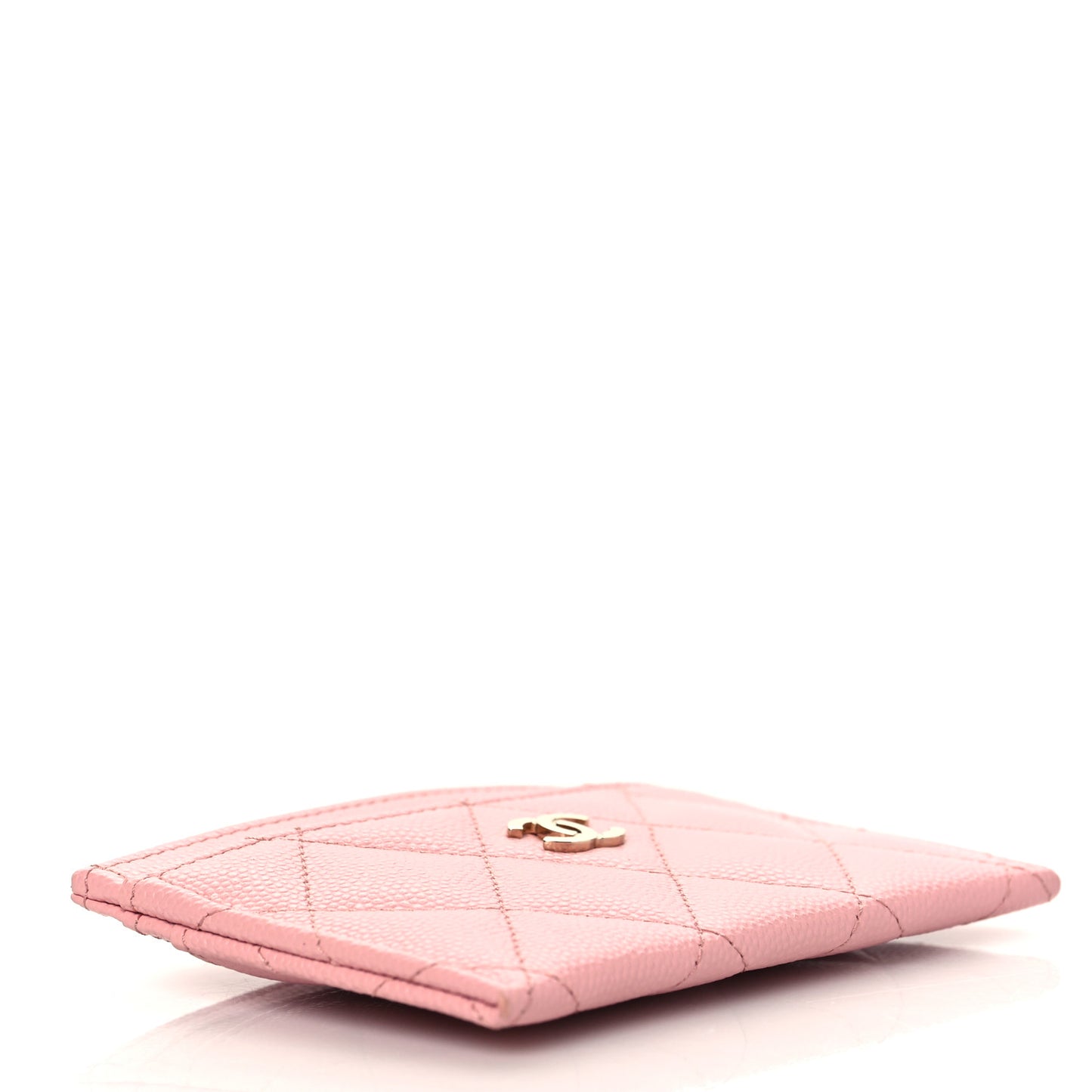 Caviar Quilted Card Holder Pink