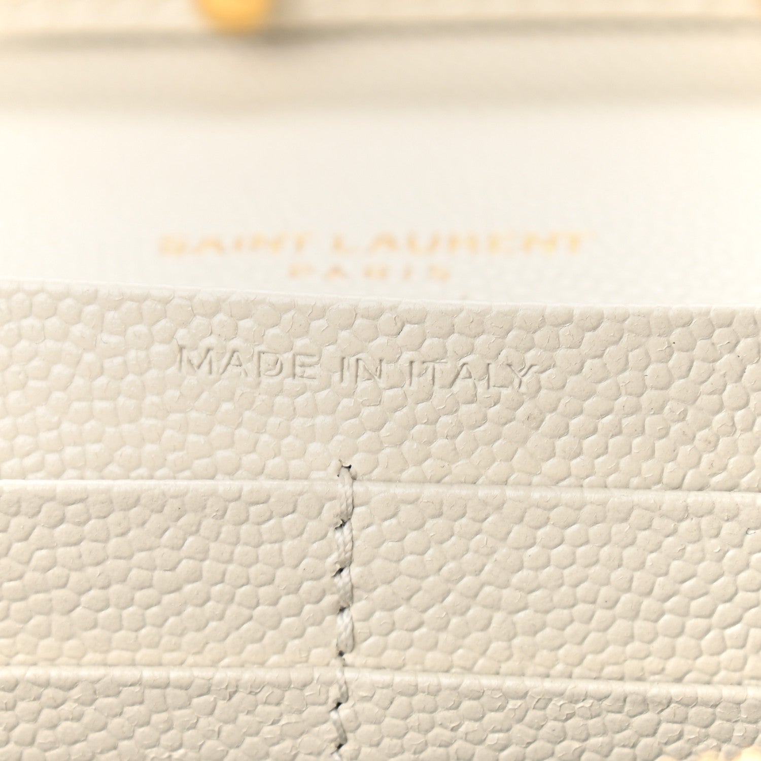 Saint Laurent Grain De Poudre Mixed Matelasse Triquilt Monogram Chain Wallet Crema Soft 9 of 9