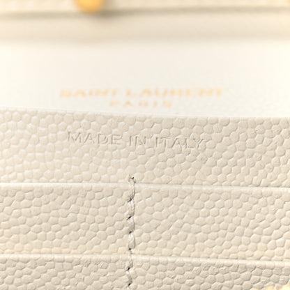 Saint Laurent Grain De Poudre Mixed Matelasse Triquilt Monogram Chain Wallet Crema Soft 9 of 9